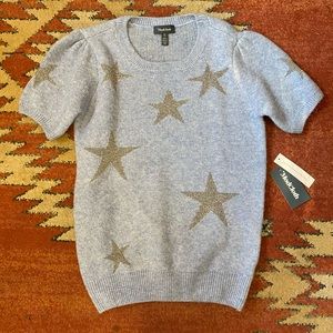 NWT ModCloth Baby Blue Sweater with Silver Stars